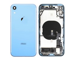 Hátlap - középrész Apple iPhone XR hátlap kék (oldal gombok, SIM kártya tartó)